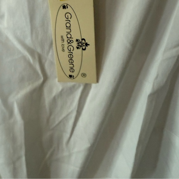 Grand & Greene|White short sleeve Tie-Front Top in cotton blend•••NWT, Large - Picture 8 of 13